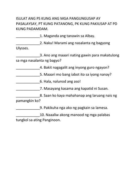 ayos ng pangungusap worksheet|Pangungusap Worksheets (Part 6) .